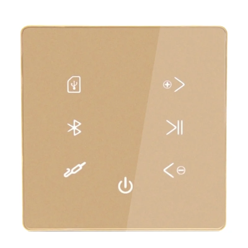 M85K Bluetooth Amplifier in Wall USB SD Card Music Panel Smart Home Background Audio System Stereo for Hotel Restaurant-Gold