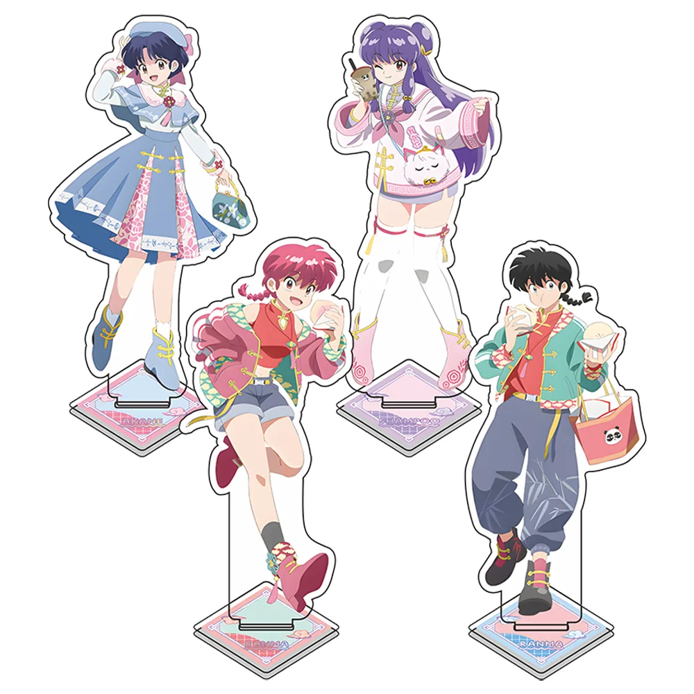 Anime Ranma 2/1 Nibun no Ichi Figures Ranma Tendou Akane Acrylic Key Chains Cosplay Cute Cartoon Character Ornament Fans Gifts