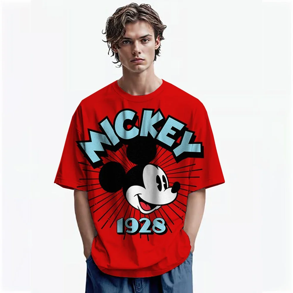 

Disney Miniso Men Mickey Mouse T-Shirt Summer Boy Street Fashion Casual Sports Loose O Neck Quick Dry Short Sleeve Clothing Kid
