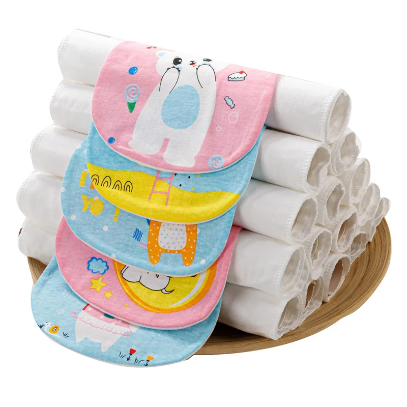 Children's Cotton Sweat-absorbent Towel Baby Cartoon Back Gauze Sweat-insulating Towel Breathable Pad Towel for Boys and Girls