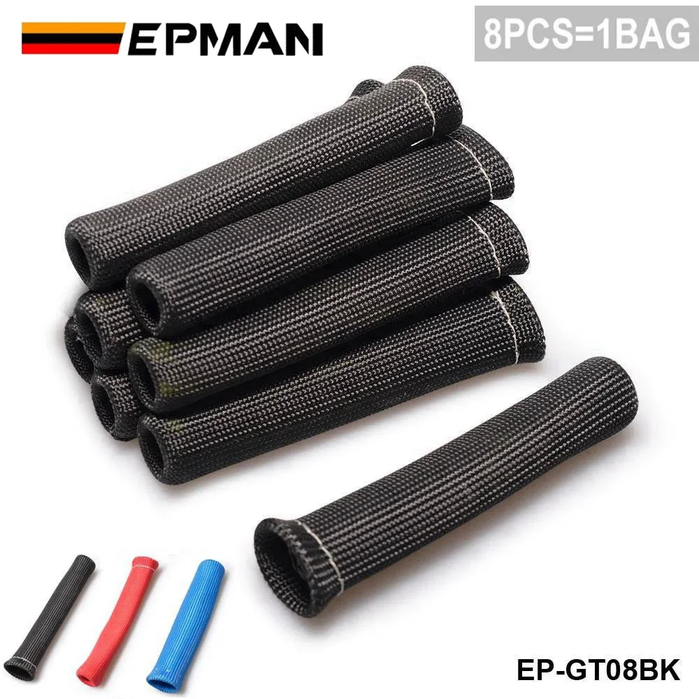 EPMAN 8pcs 1200 gradi candela filo Boot Heat Sleeve Wrap Protector Header Cover per AUDI A4 VW Passat B5 1.8T EP-GT08