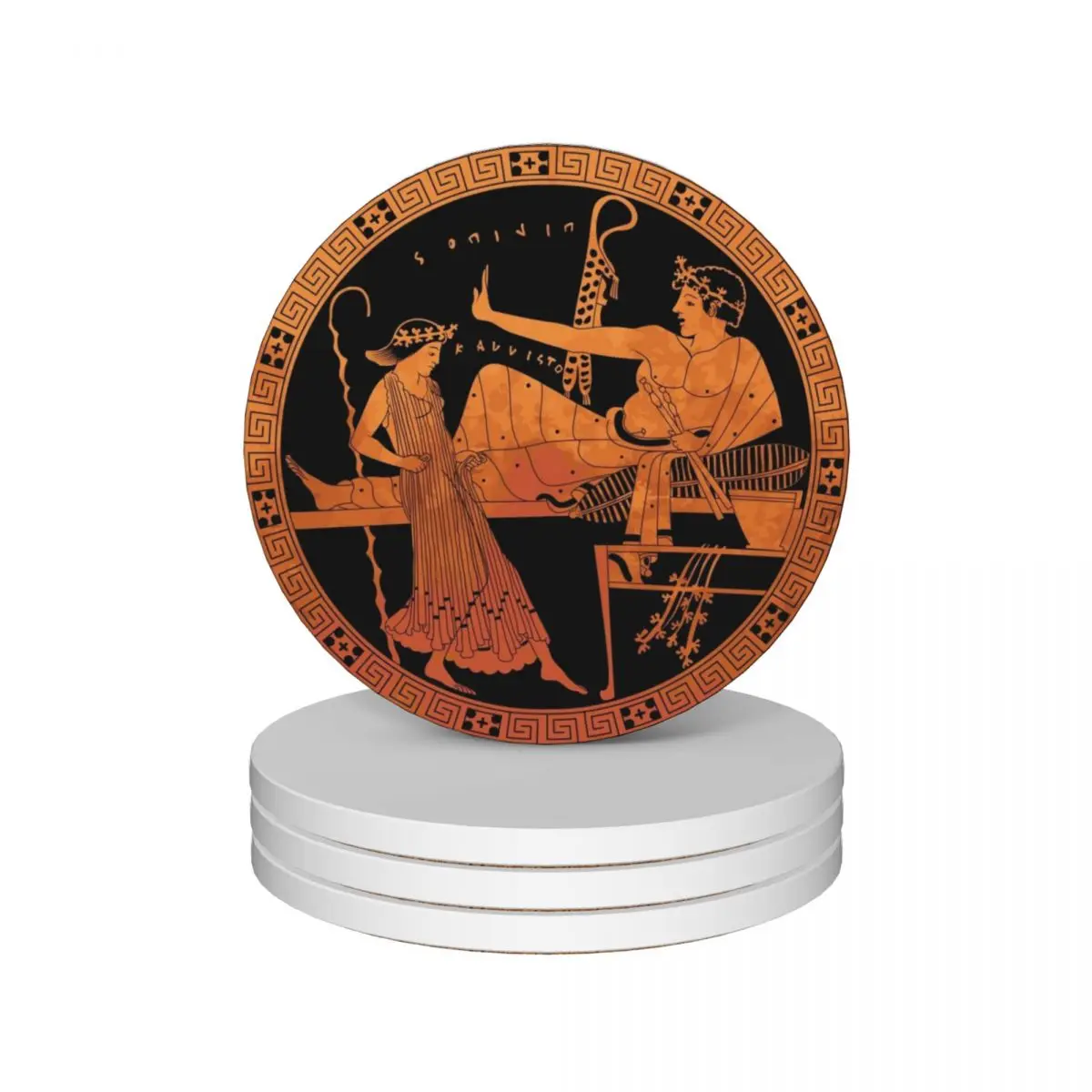 

Symposium - Ancient Greece Ceramic Coasters (Set of 4) mug set custom bulk Coasters