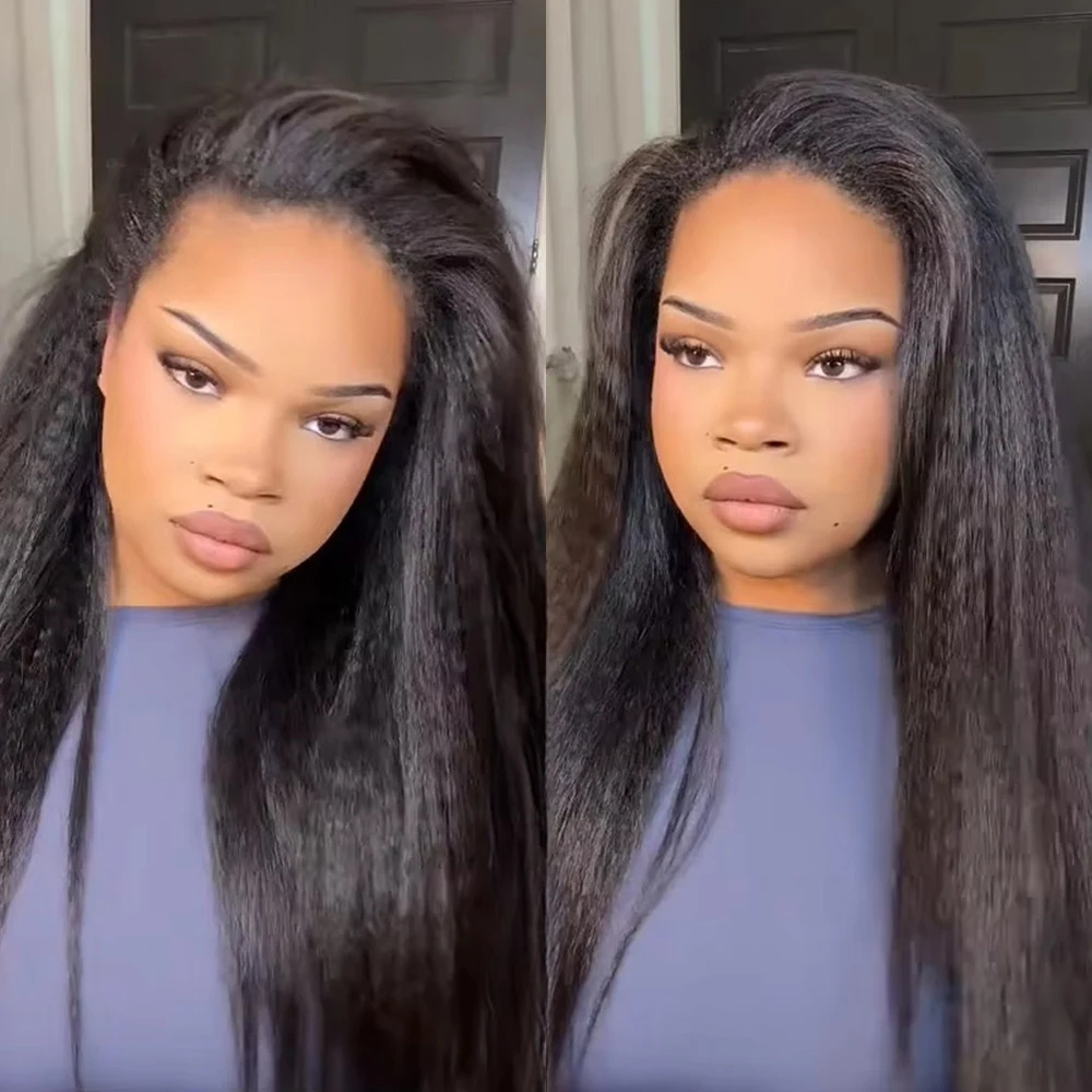 

Kinky Straight Half Wig Human Hair 250% Vietnamese Half Wigs 3 in 1 Flip Over Glueless Wear and Go Wigs Half Head Wig