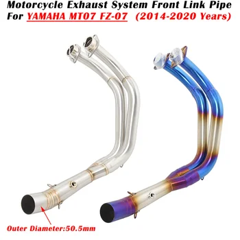 Slip On For MT MT MT FZ 07 motorcycle exhaust escape system modified muffler front link pipe 51mm down tube