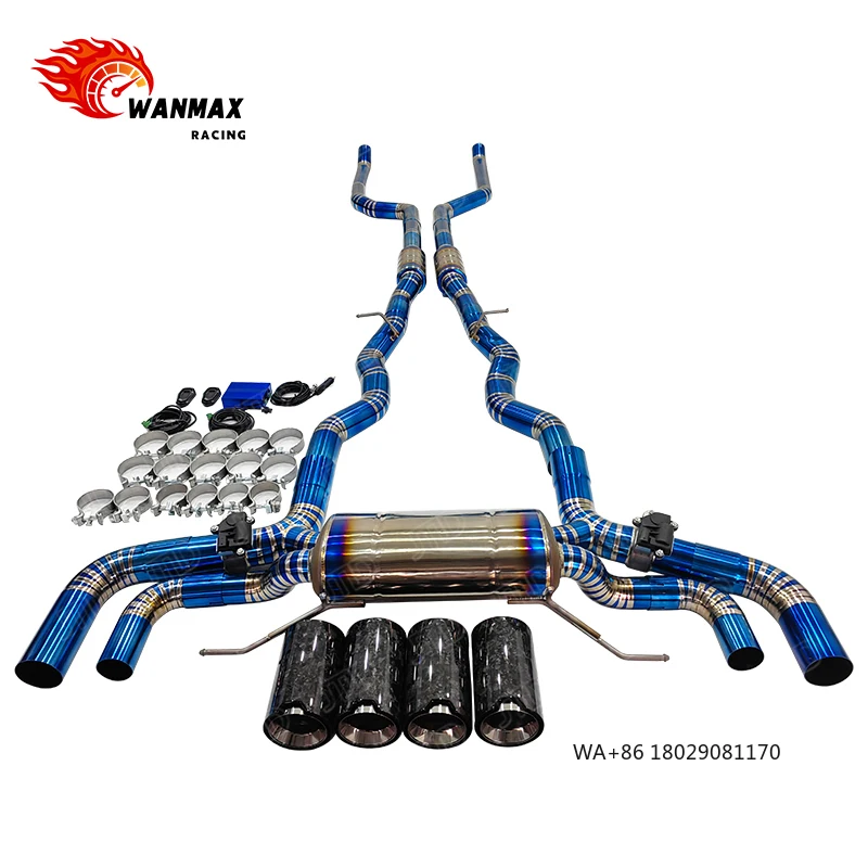 

Titanium Exhaust System Catback for M8 F91 F92 F93 Non-OPF - Valved Catback, S63 V8 Specific, Quad Tip Design