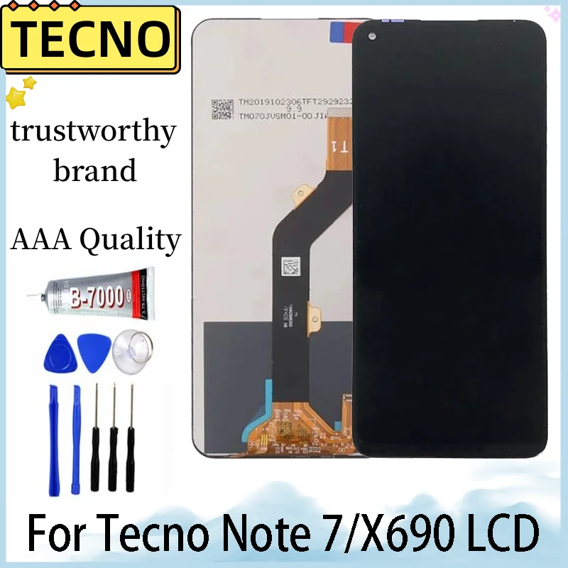 Original For INFINIX X690 X690B LCD Display Touch Screen Assembly Repair Parts For Infinix note7 Touch Screen For tecno Note 7
