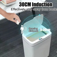 Smart Home Trash Can Touchless Induction Opening Fast Response 15L White Smart Sensor Garbage Bin Waterproof Mute Home Trash Can