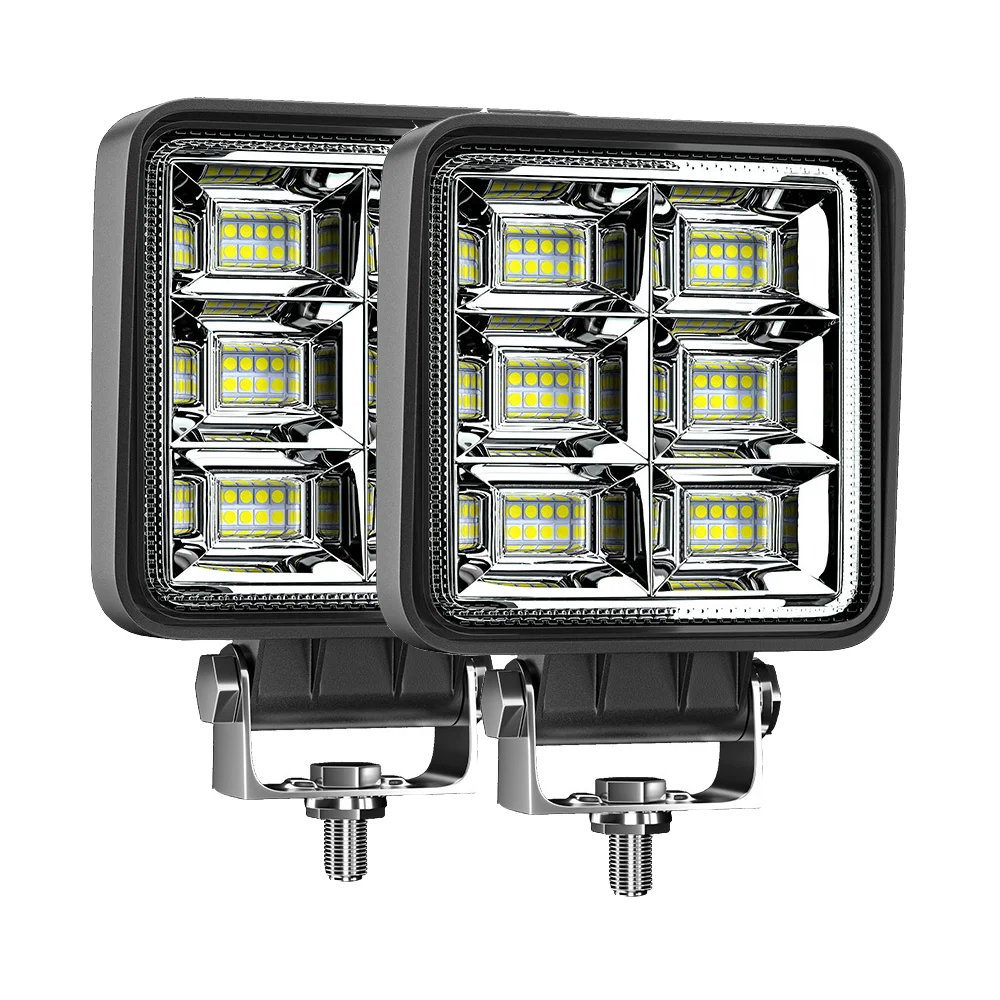 

NORGOS DC9-30V Flood Light Auxiliary Work Light LED Bar 4" 144W Searchlight Overhead Light Farm Fishing Road Lighting Square