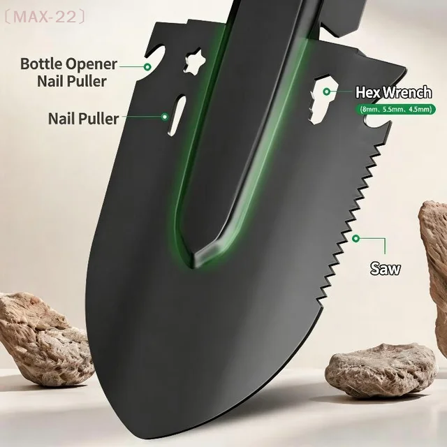 〔MAX-22〕Survival Shovel Multi-Tool, Portable Engineer Shovel For Disaster Recovery,Car Emergency,Camping,Digging,and Gardening 6 〔MAX-22〕Survival Shovel Multi-Tool, Portable Engineer Shovel For Disaster Recovery,Car Emergency,Camping,Digging,and Gardening 6