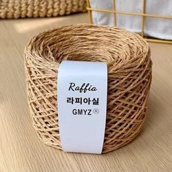 80g Colours Raffia Yarn Fluffy Natural Double Strand Raffia Yarn Hook Hat Special Thread Summer Hat Braided Hook Papyroid Yarn