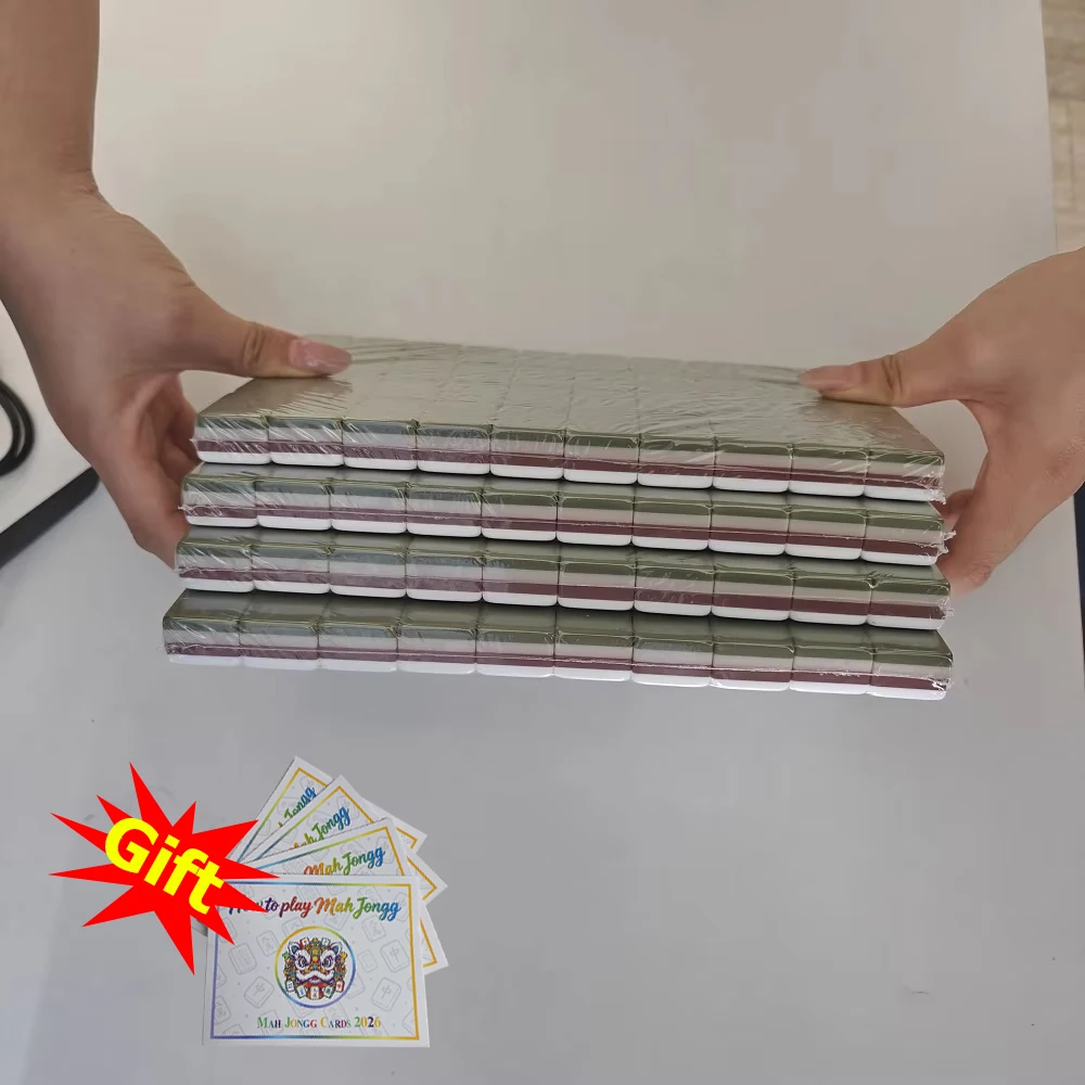 2026 Hot Selling Mahjong Tiles 4-Layer Acrylic American Mahjong Set Luxury Portable Mah Jongg Sets for Family Board Games Gifts