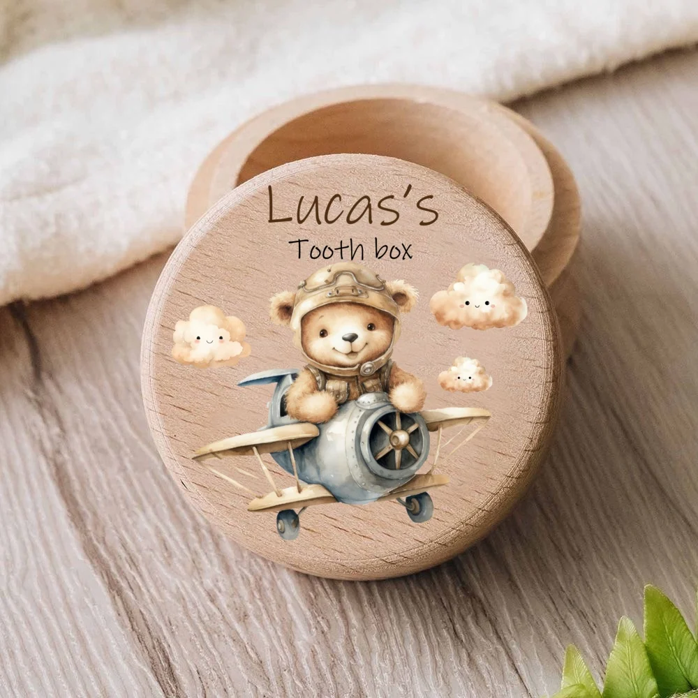 Personalised Custom Name Baby Tooth Box Milk Teeth Storage Collect Teeth Umbilical Save Case  Keepsake Boxes Baby Shower Gifts