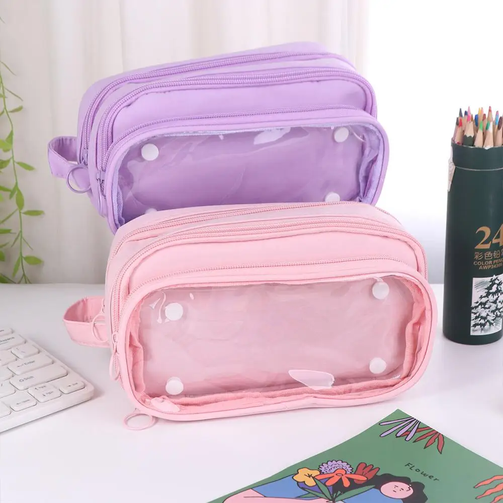 

Large Capacity Detachable Pencil Case Itabag Storage Bag Ita Bag Pouch Solid Color Cosmetic Bag Stationery Storage Bag
