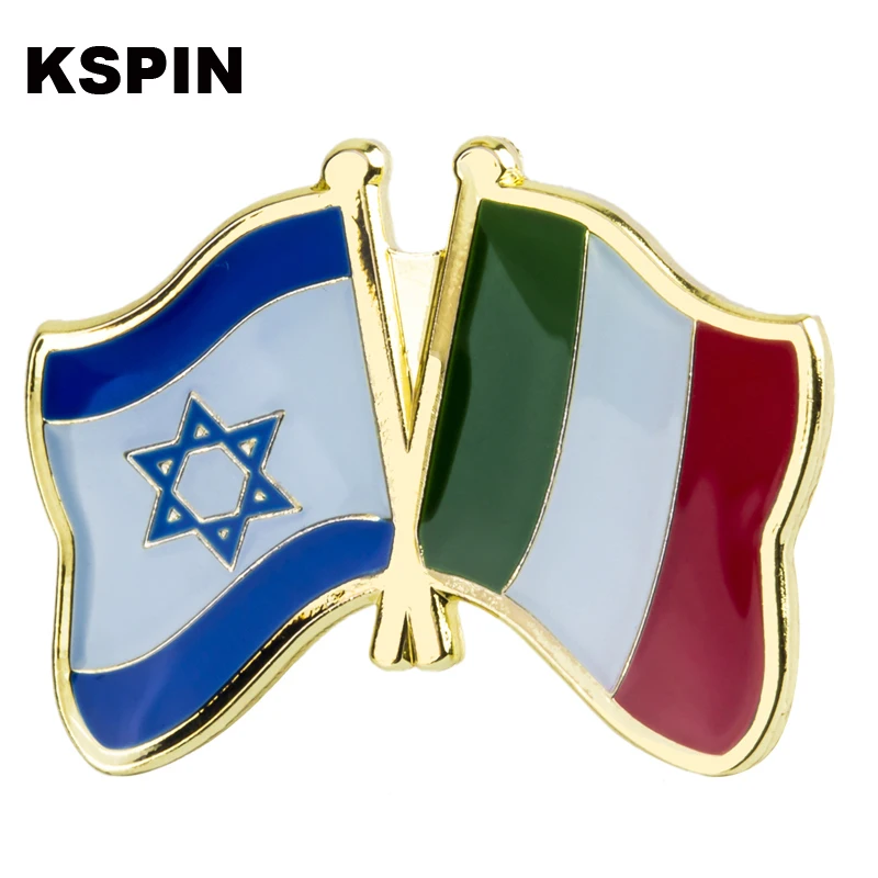 10pcs a lot Italy Friendship Flag Laple Pin Badge Brooch