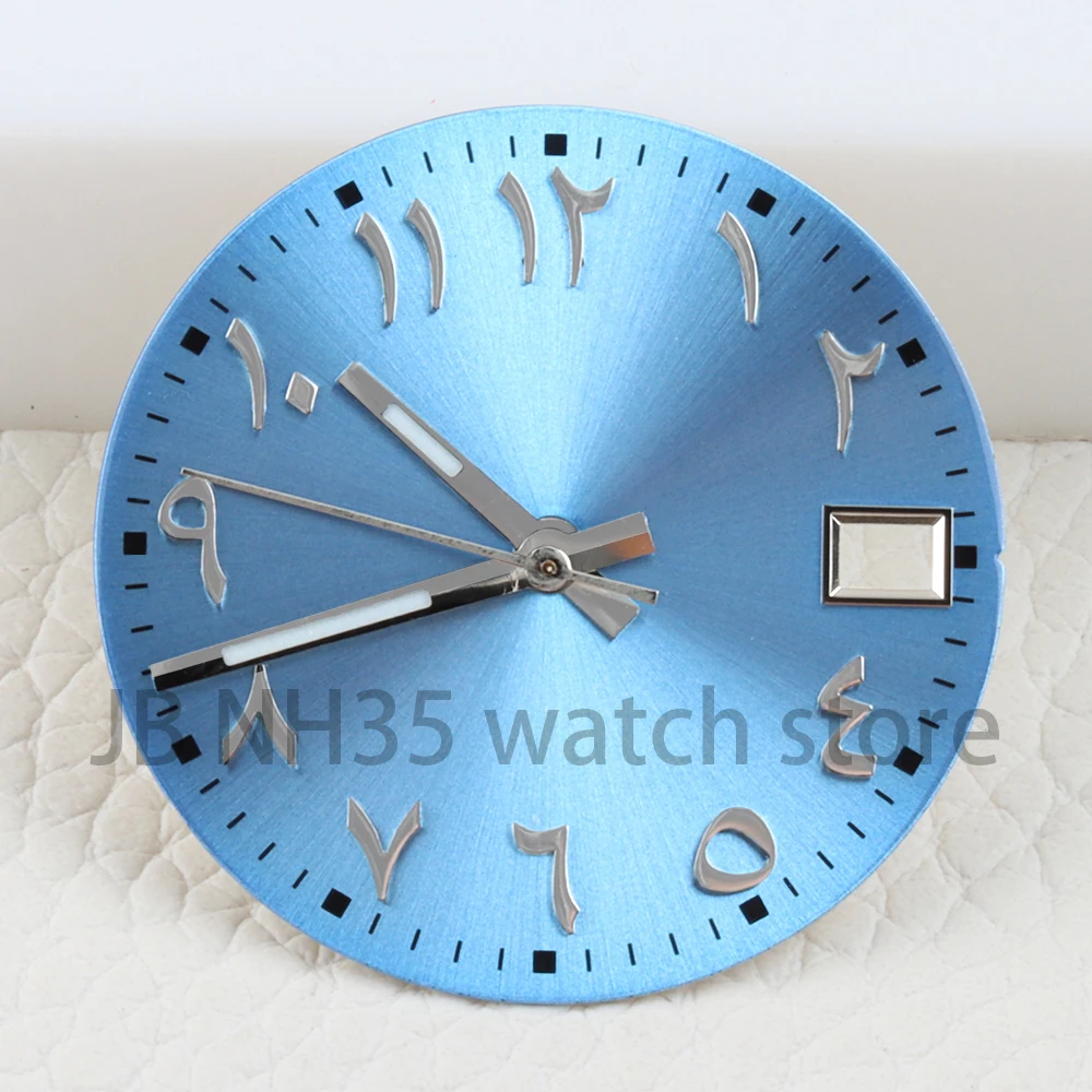 Arabic Numerals 28.5mm NH35 Dial For Datejust Sunburst Dial Green/White/Black  Watch Dial Fit NH35 NH36 Movement