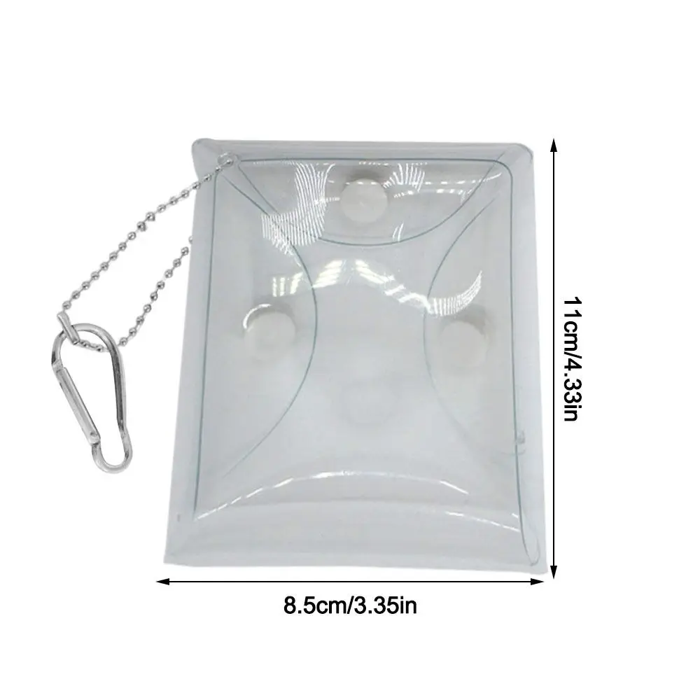 Многофункциональный кошелек для монет из ПВХ, прозрачный с пряжкой, брелок-подвеска, водонепроницаемый квадратный чехол-органайзер