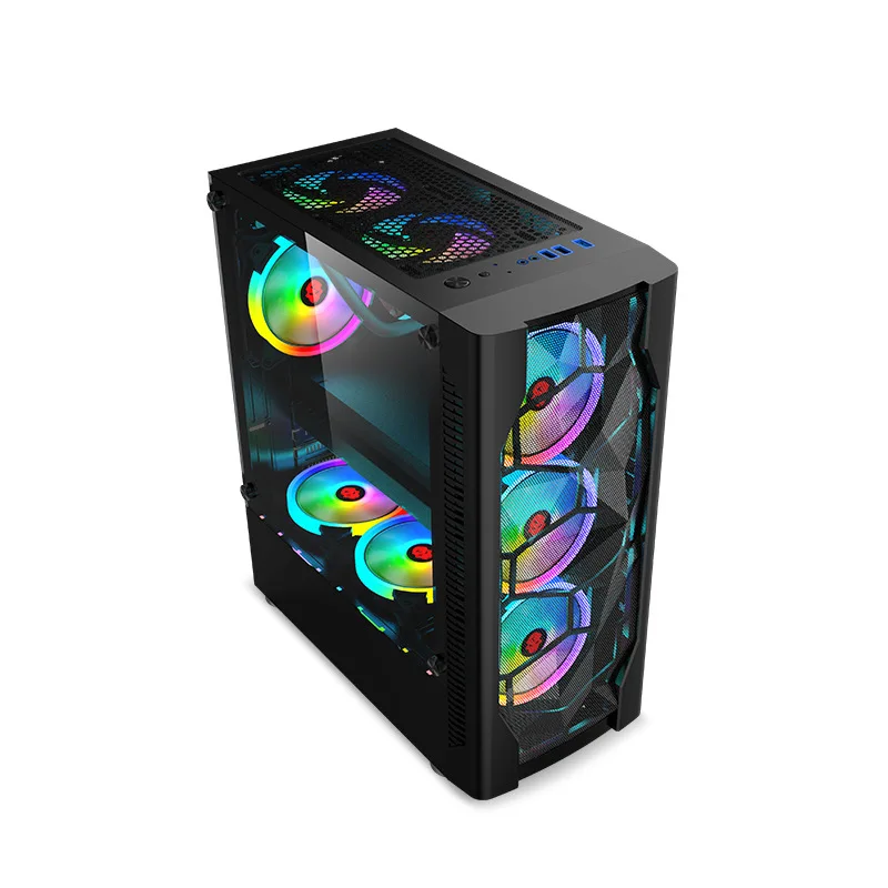 Ice Drill 1 Esports Computer Case Desktop Side Permeable Toughened Glass Water Cooled Mesh Cafe Host Case