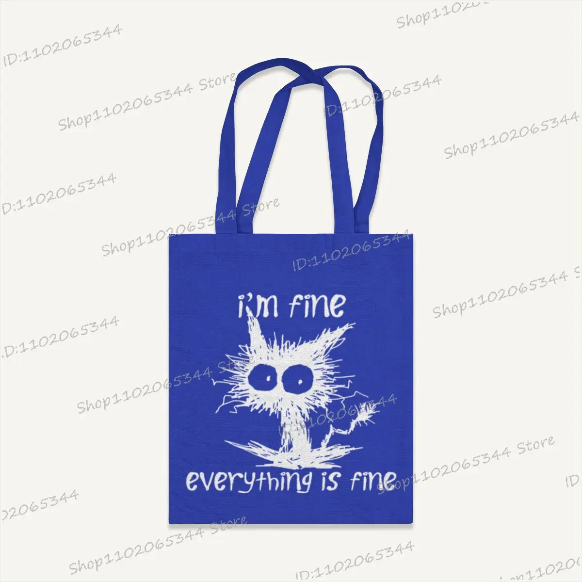 أنا بخير كل شيء جيد مضيئة حقيبة كتف المرأة الجرافيك Harajuku للمتسوقين حقائب قماش حقيبة يد حقيبة يد فتاة عادية #4