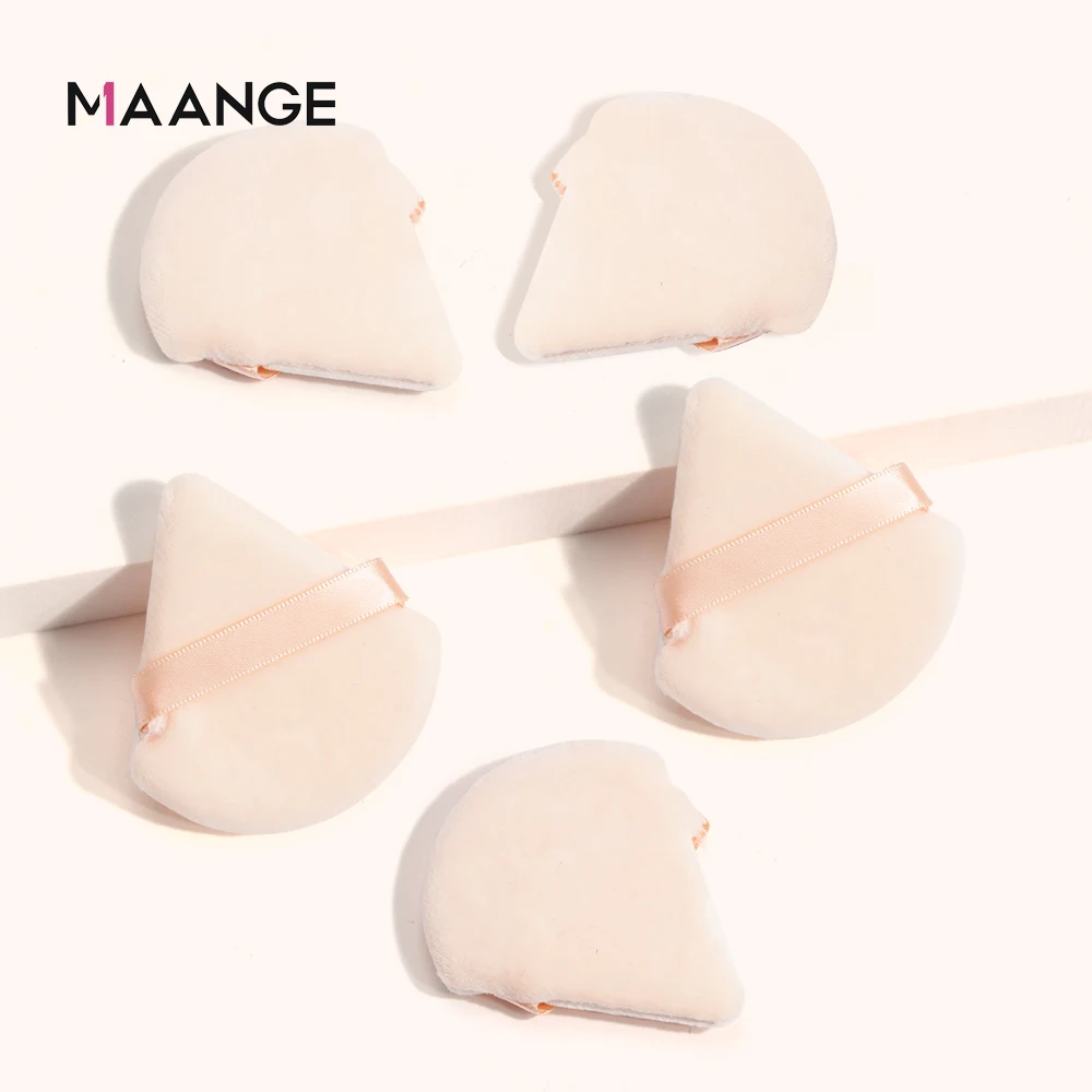 MAANGE 5pcs Makeup Sponge Puff Powder Foundation BB Cream Triangle Velvet Professional Cosmetic Powder Puff Facial Beauty Tool