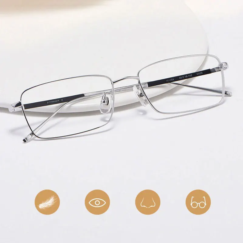 

Myopia Eyeglasses Glasses For Male Full Rim Pure Titanium Frame Eyewears Business Style Ultra Light Frame Hyperopia Spectacles