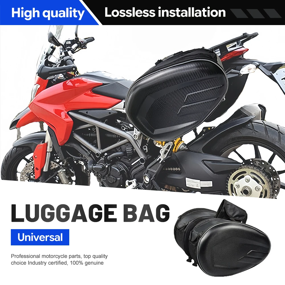 Multifunctional Waterproof Motorcycle Side Saddle Bag Reflective Oxford Fabric Large Capacity Helmet Storage Riding Luggage Bag