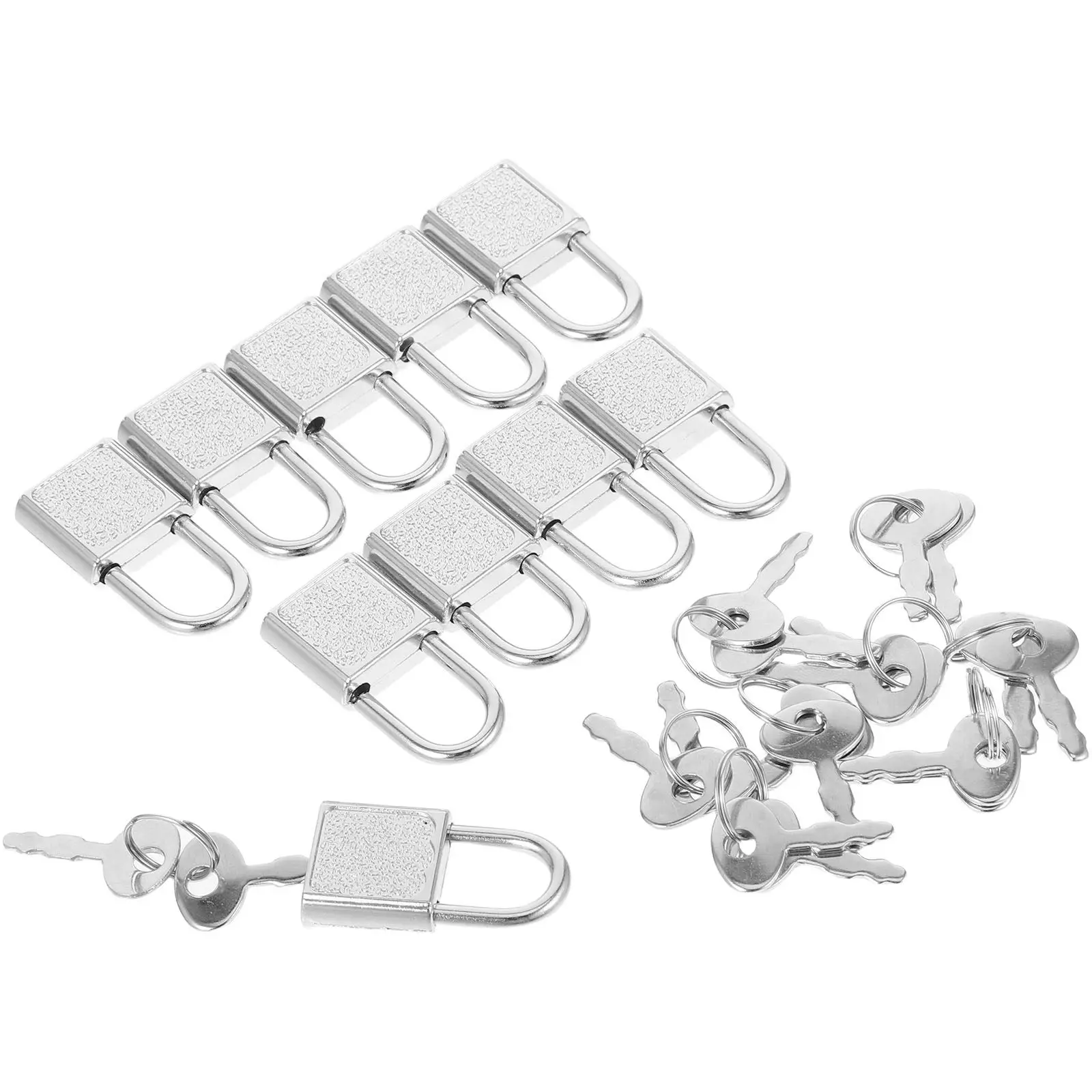 10Pcs Stylish Zinc Alloy Small Padlock Versatile Square Lock for Stationery Diary Notebook Locker Backpack Laptop Drawer Safety