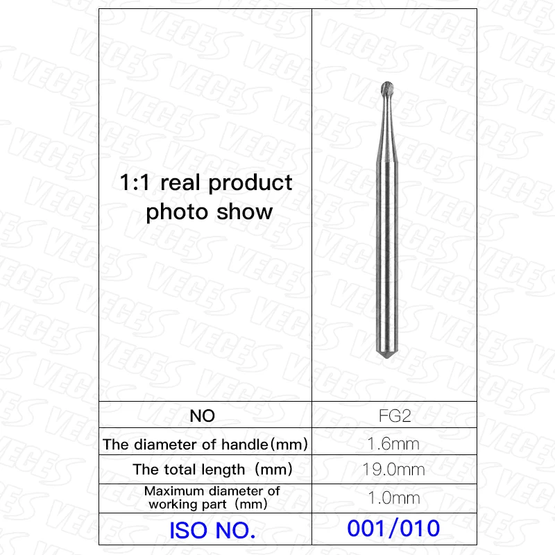 10pcs/pack Tungsten Carbide Bur FG Round Dental Burs Dentistry Drills Bits Dental Strawberries Cutter Dentist Tools