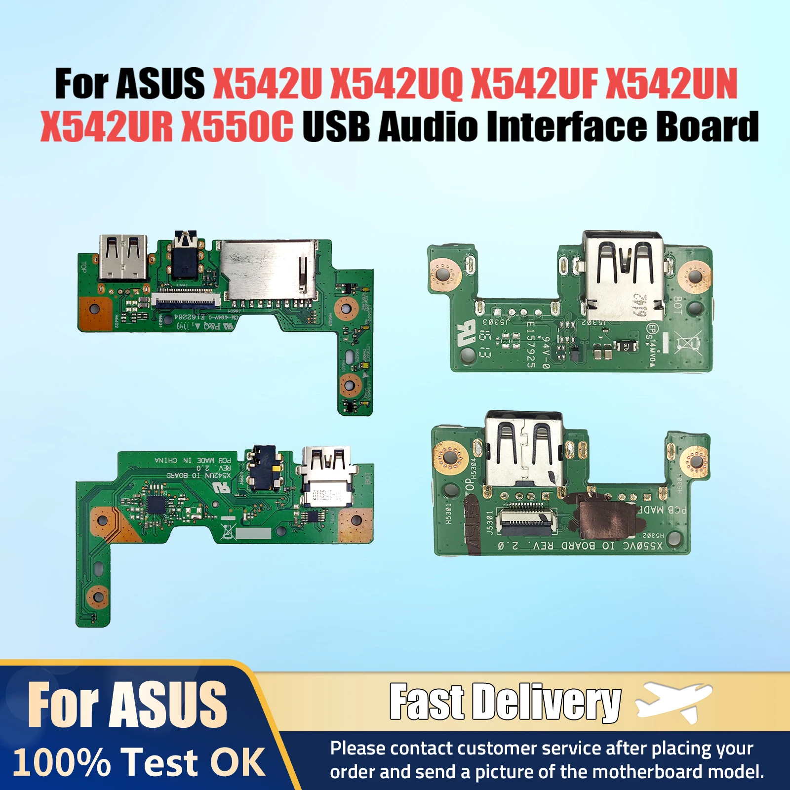 For Asus X542U X542UQ X542UF X542UN X542UR X550C X550V X550VC X553S F553S X553SAUSB Board Audio Interface Board