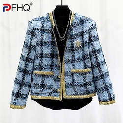 PFHQ Korean Fashion Temperament Men's Jacket Design Sequin 2024 Contrast Color Long Sleeve Male Tops New Luxury 21Z6108