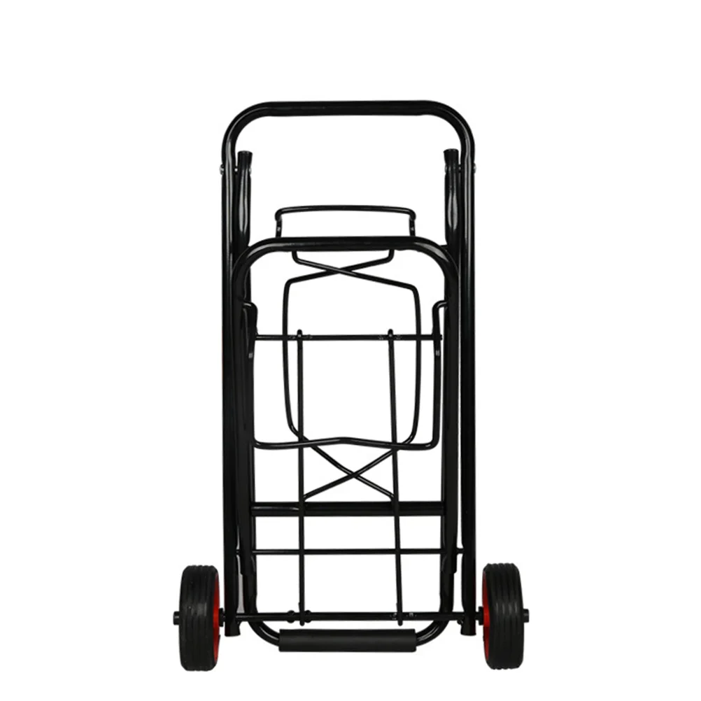 

Portable Foldable Two-wheeled Luggage Shopping Travel Cart Flatbed Trailer Trolley Barrow Luggage Trolley (Black)