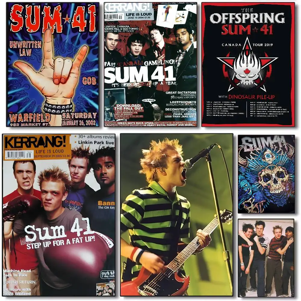 Band Good S-SUM 41 Poster Kunst HD Leinwand Hochwertiger Ästhetischer Druck Papier Wandkunst für Wohnzimmer Heimdekoration