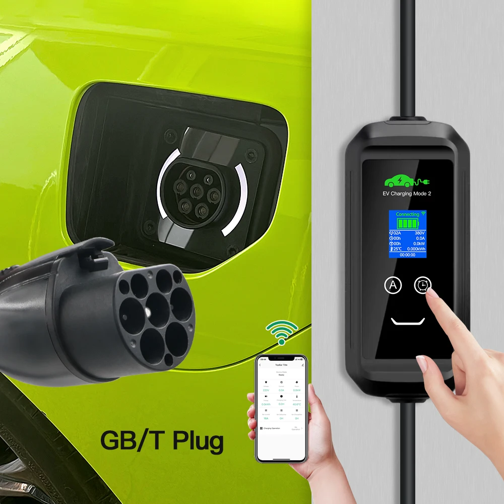 Chiefleed 22KW 32A 3 fasi GBT caricatore portatile EV controllo APP wi-fi stazione di ricarica EVSE per caricabatterie per auto elettrica