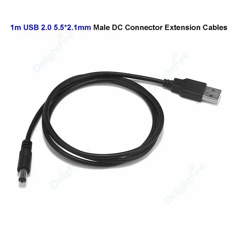 USB to DC Power Cable 5V 12V Jack Connector 5.5mm x 2.1mm DC to USB Jack Charging Cable for Wifi Router Mini Fan Speaker