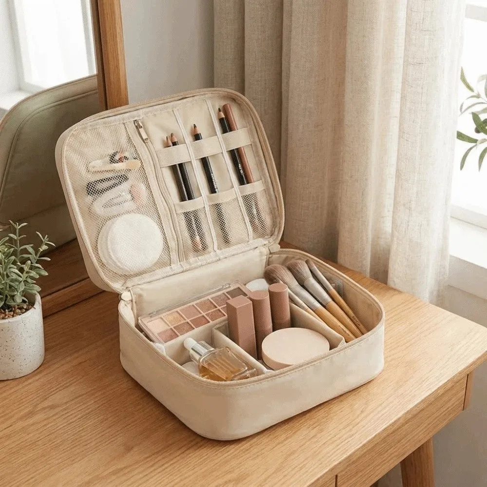 Thickened Oxford Cloth Travel Makeup Bag Single Layer Convenient Design Waterproof Travel Bag Portable Double-Layer