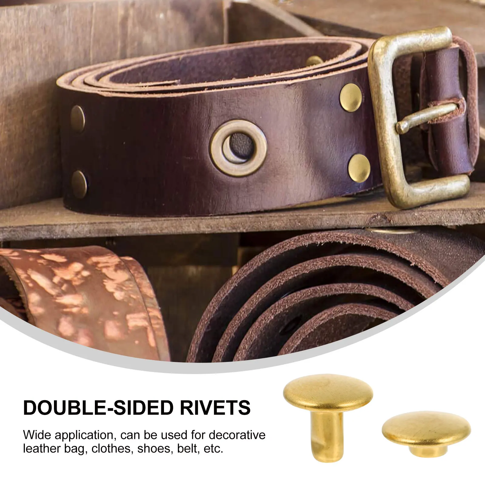 

100Pcs Double Sided Rivets Metal Bag Fixing Rivets for DIY Leathercraft Handmade Bag Repair Replacement Decorative Rivet