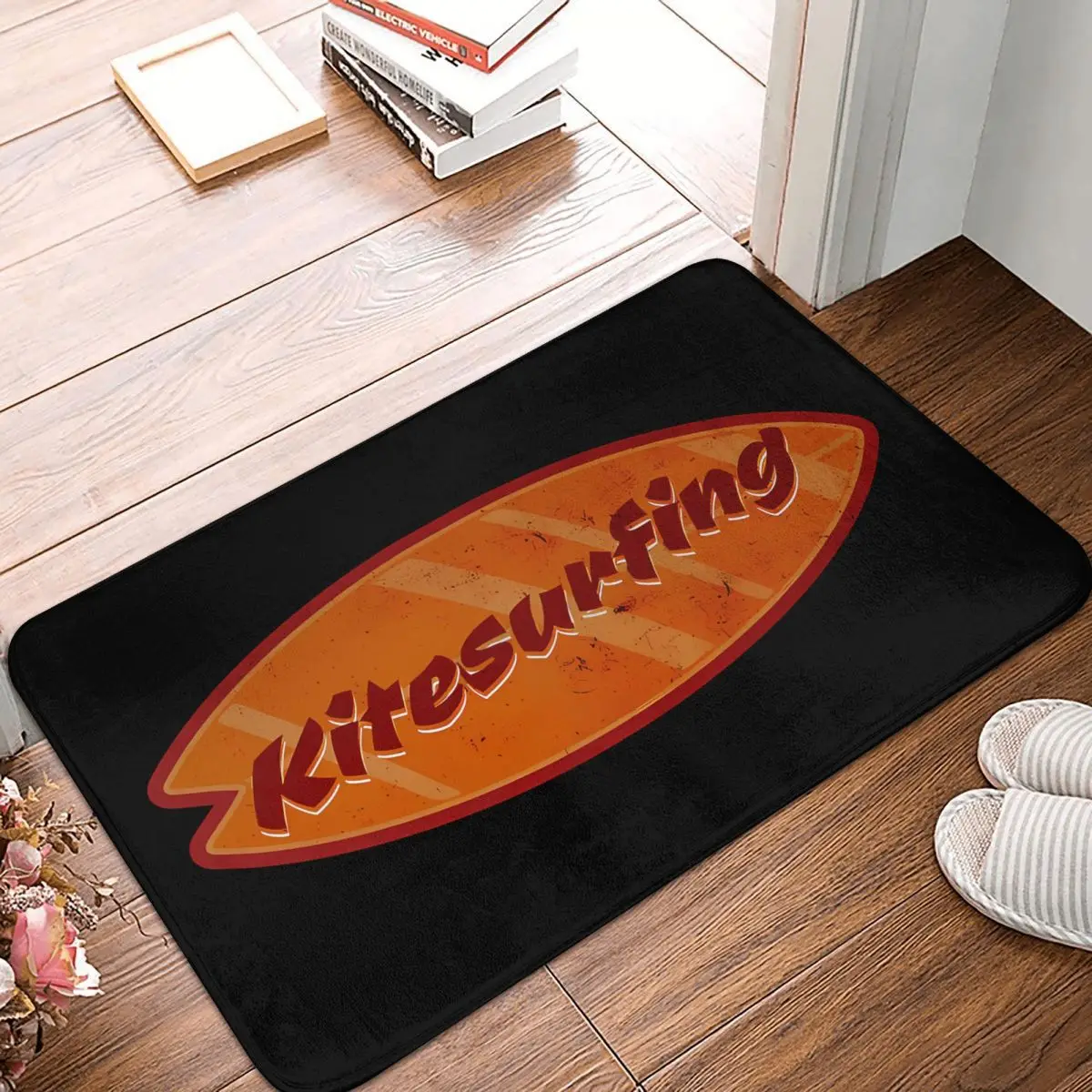 Orange Kitesurfing Kite Surfing Non-slip Rug Doormat Kitchen Mat Balcony Carpet Entrance Door Decor