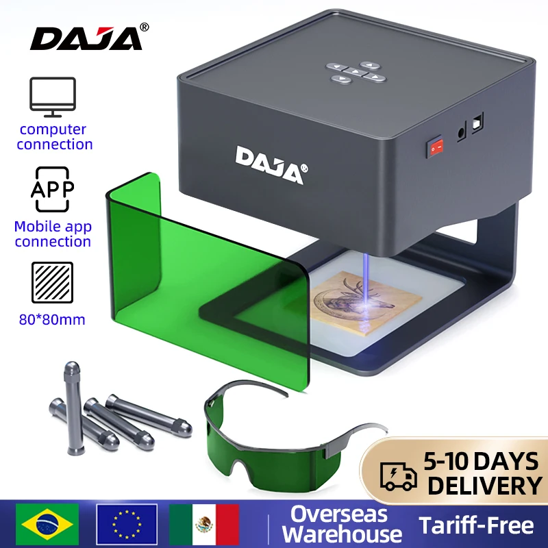 DAAlbanLaser Graveur CNC DIY DJ6 Machine de gravure, 3000mw, Rapide, Mini Logo Mark, Imprimante, Cutter, Calcul, Travail du bois, Plastique