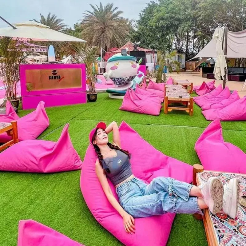 Outdoor leisure beach loungers seaside swimming pool portable lazy sofa waterproof sunscreen bean bag courtyard tatami