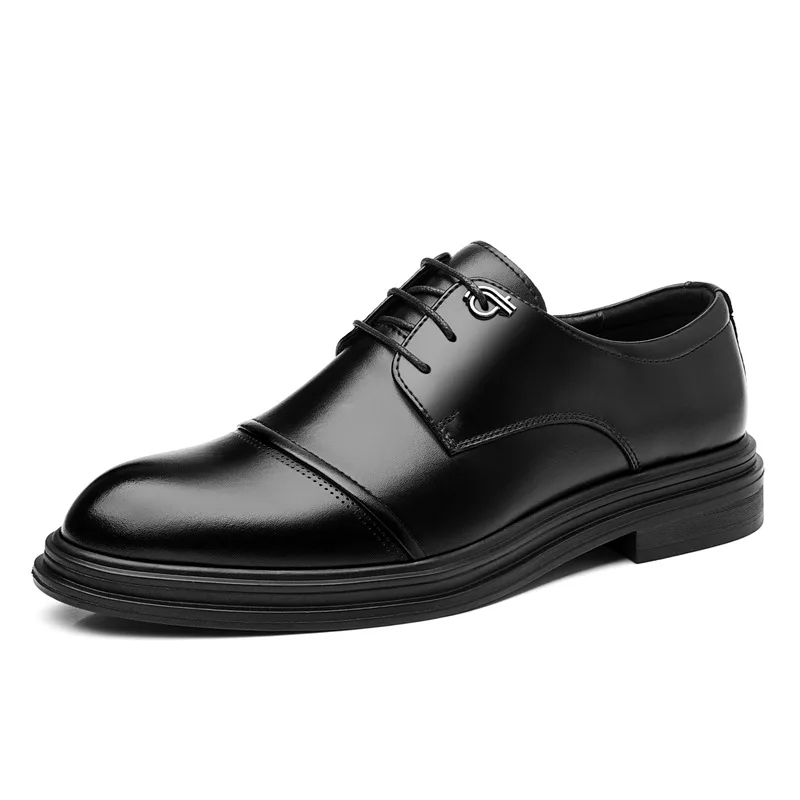 

Мужские кожаные туфли на танкетке 1,2 см для весны и осени, модные классические туфли, однотонные, новые дизайнерские свадебные туфли для мужчин