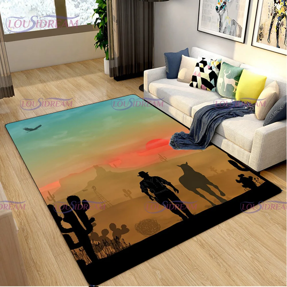 Game Red Dead Redemption 2 Carpet Characters Rugs Door Mat Home Decor Cowboy Area Carpet Living Room Bedroom Kitchen for Home