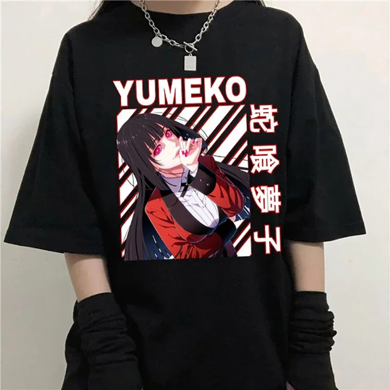 New Print Yumeko Graphic Top Men's Women's Fashion Cool Summer Crew Neck T-Shirt Casual Loose Short Sleeve