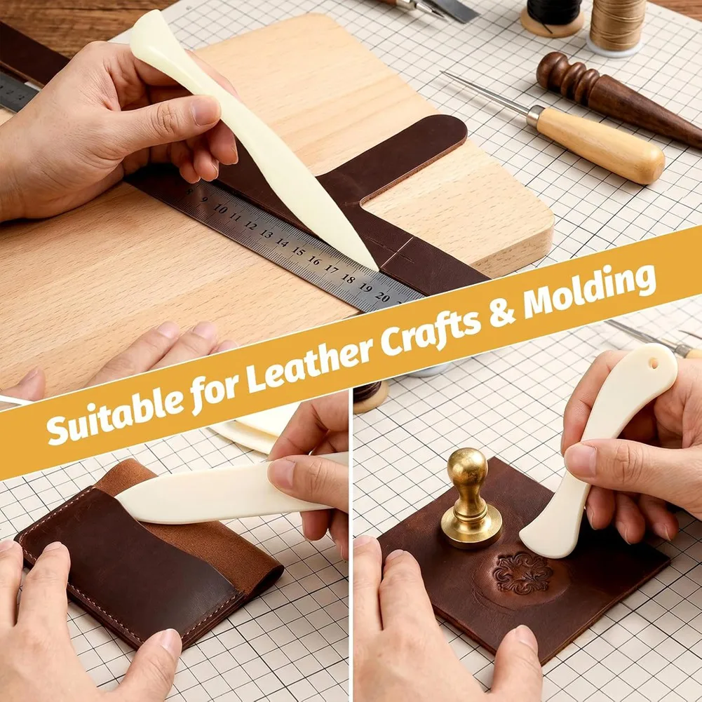 Smooth Plastic Folding Scoring Burnishing Crafting Scrapbooking Tool 3 Shape Folding Tools for Bookbinding Paper Crafts