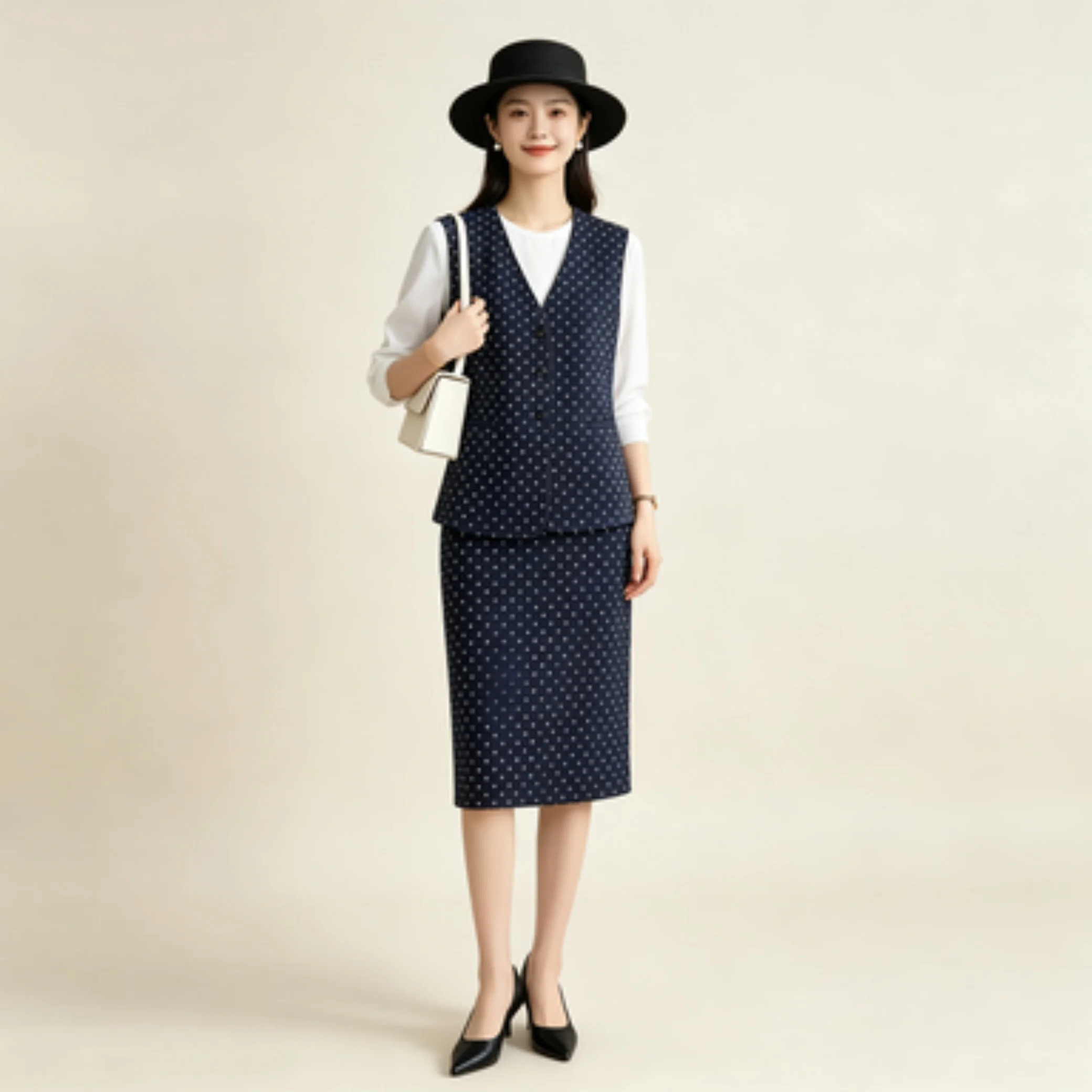 Women's 2026 New Vintage Polka Dot High Waist Skirt