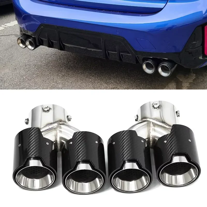 Pair of Car Exhaust Pipe for Bmw G21 G22 G23 G42 M240i M340i M440i Custom Carbon Fiber Exhaust Tips M Performance Muffler Tips