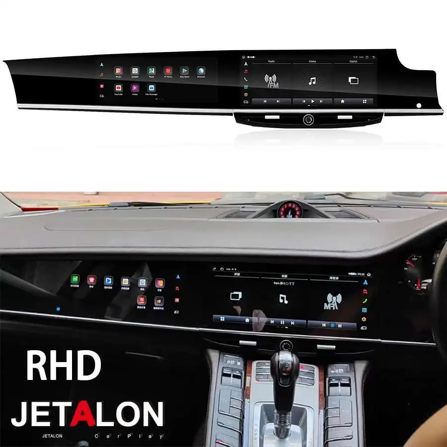 RHD Carplay para Porsche Panamera 970 pantalla Dual interactiva mejorada 12,3 pulgadas + 11,4 pulgadas reproductor de vídeo Multimedia Android