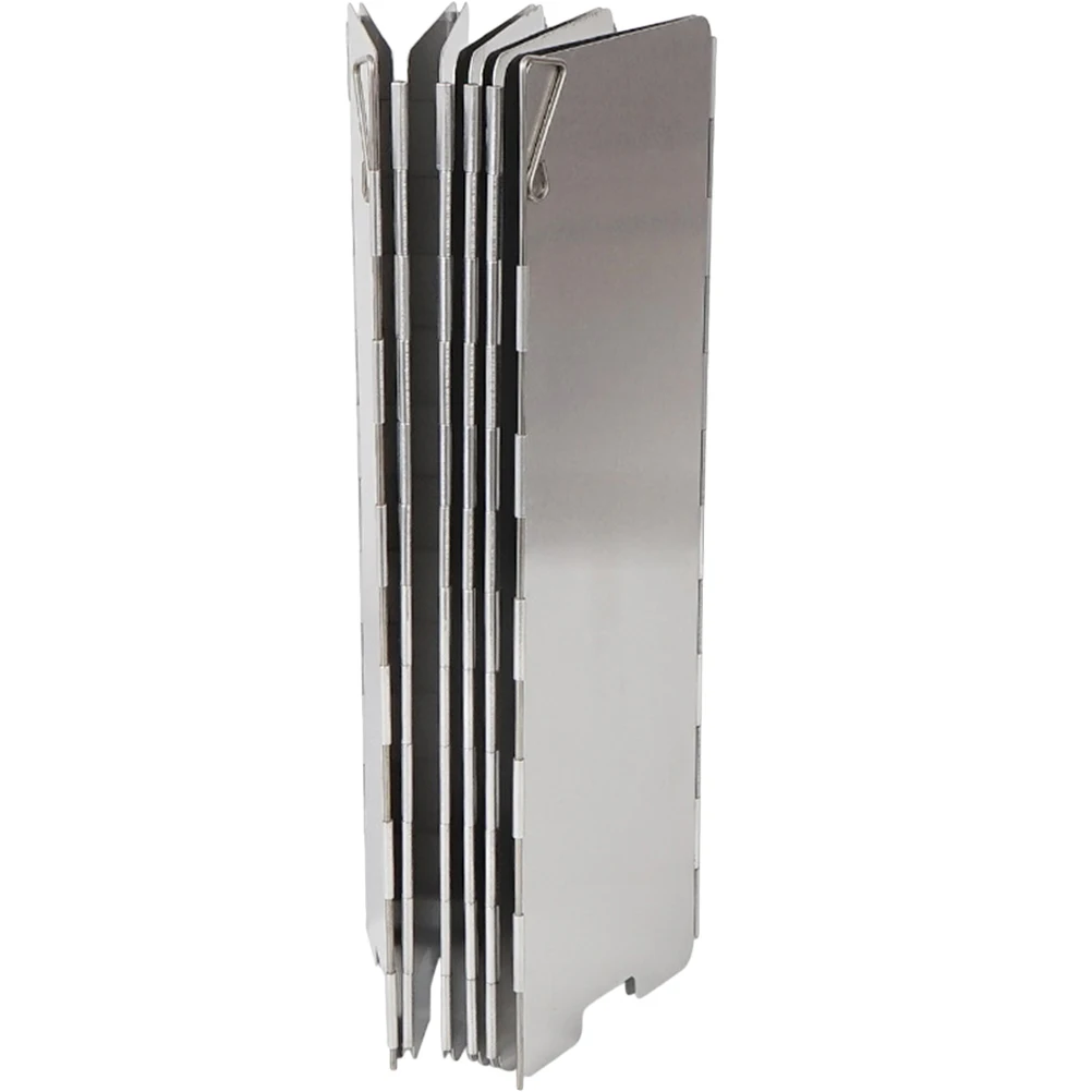 

Stainless Steel Windshield Foldable Design for Camping Bbq Cooking Portable Antiwind Tool Outdoor Use Creative Windshield
