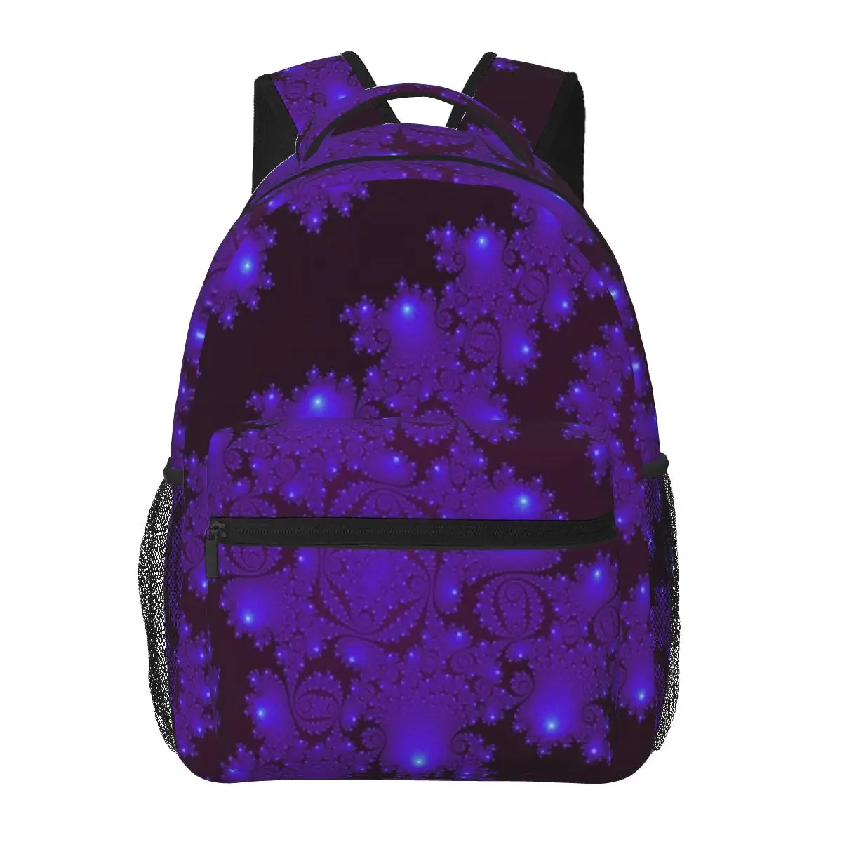 Blue And Black Spiral Fractal Patterns Backpacks Boys Girls Bookbag Students School Bags Cartoon Laptop Rucksack Shoulder Bag