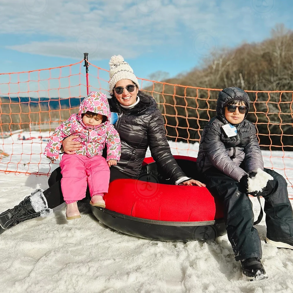 Slitta a tubo per slitta da sci da neve doppia commerciale gonfiabile in gomma personalizzata in fabbrica per lo sport invernali