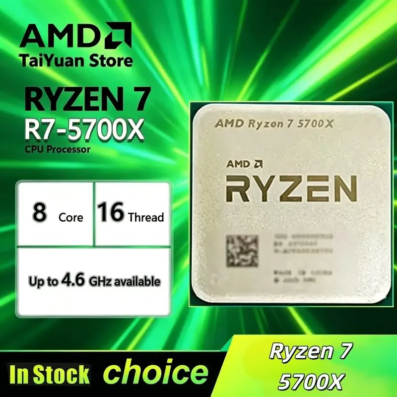 

AMD Ryzen 7 5700X R7 5700X 8 Core 16 Thread 4.6GHz Unlocked AM4 Socket Desktop Gaming CPU Without Package