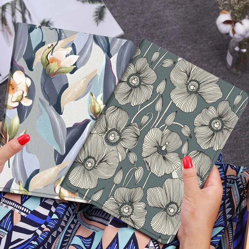 

Чехол для планшета с цветочным узором Blue Poppy для Huawei Honor MatePad MediaPad Air 5 6 7 11 V6 V7 V8 V9 X9 X8 T10 T10s C5e T5